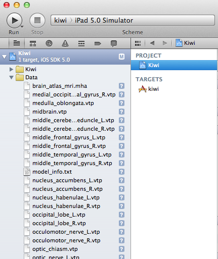 Xcode screenshot of Data folder in KiwiViewer project