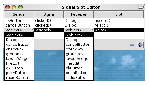 File:KWWidgets Projects UIDesigner Application PreviousWork QtDesigner SignalSlotEditorWindow.png