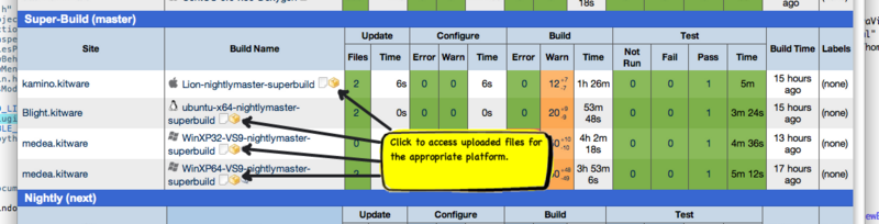 Downloading nightly binaries for ParaView